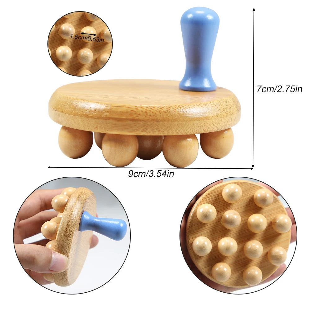 Wooden Mushroom Shape Massage,Manual Wood Therapy Massage Tool,Anti Cellulite,Maderoterapia,Lymphatic Drainage,for Full Body Use