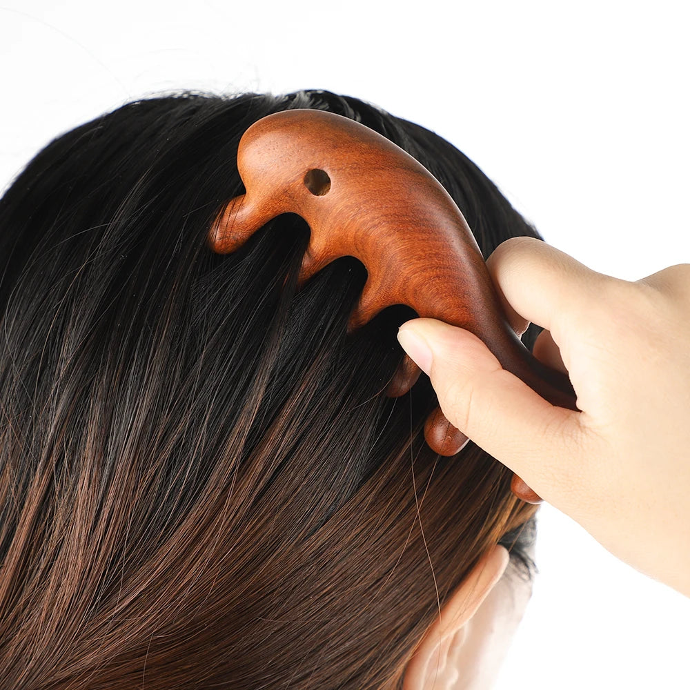 Natural Wood Gua Sha Board & Face Lift Massage Stick Sandalwood Meridian Massage Comb Health Care Set Body Physiotherapy Tools